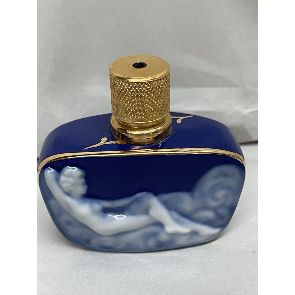 Limoges Porcelain Pate-sur-Pate Bottle Nude Figure Signed Empty Missing Atomizer